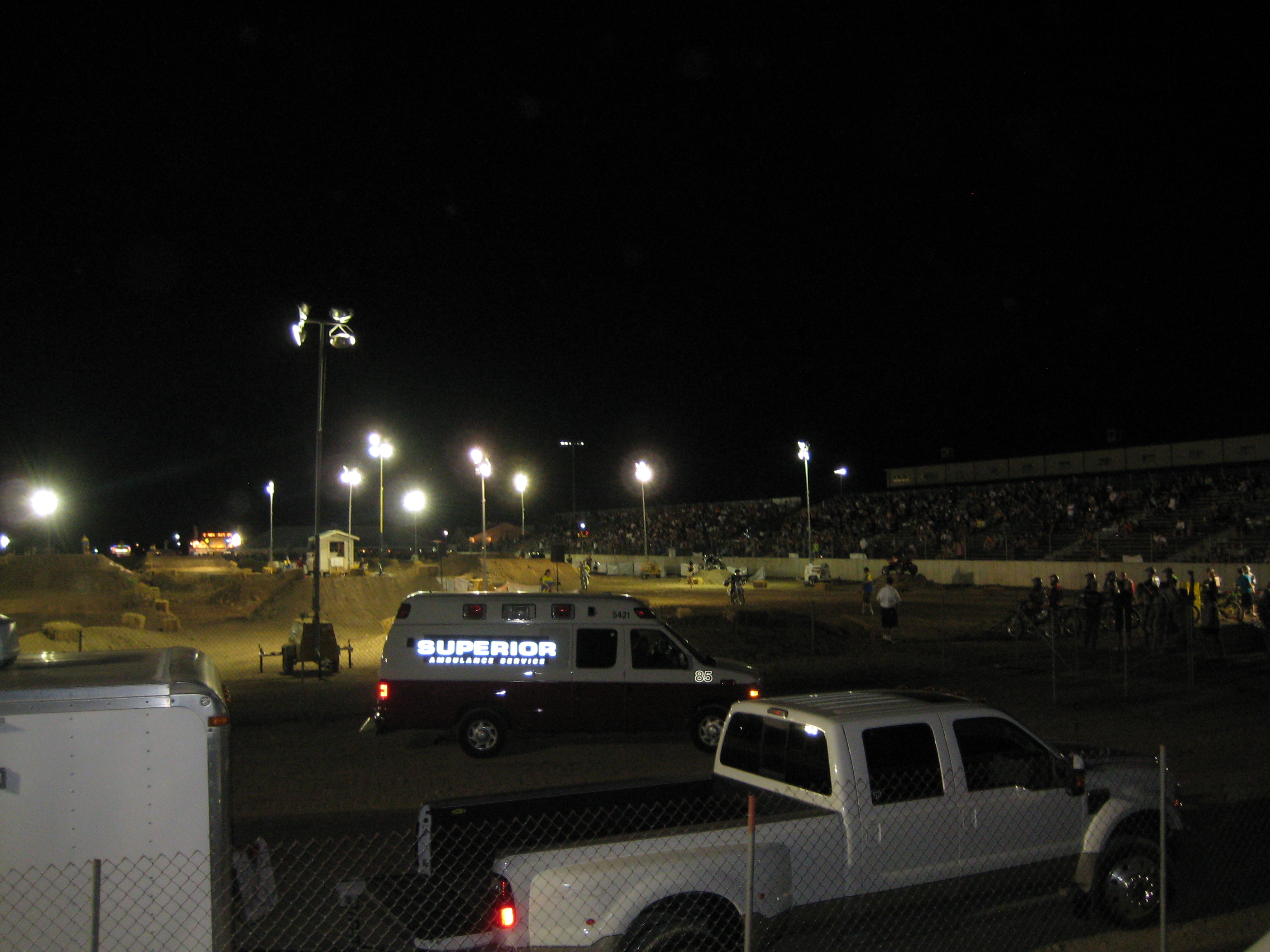 The track under the lights