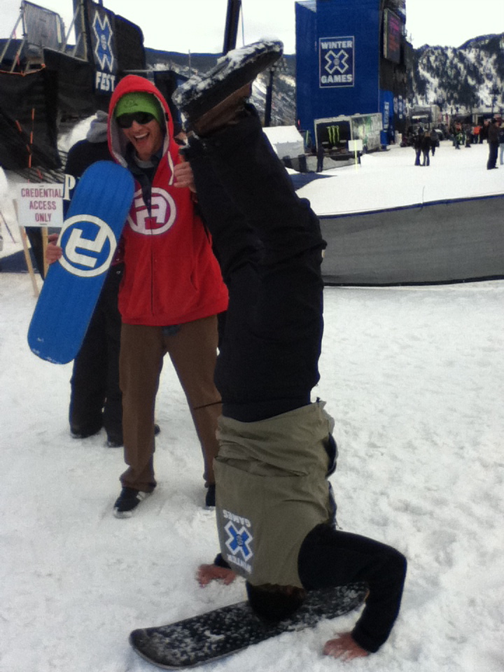 This X Games worker snowskates, well.